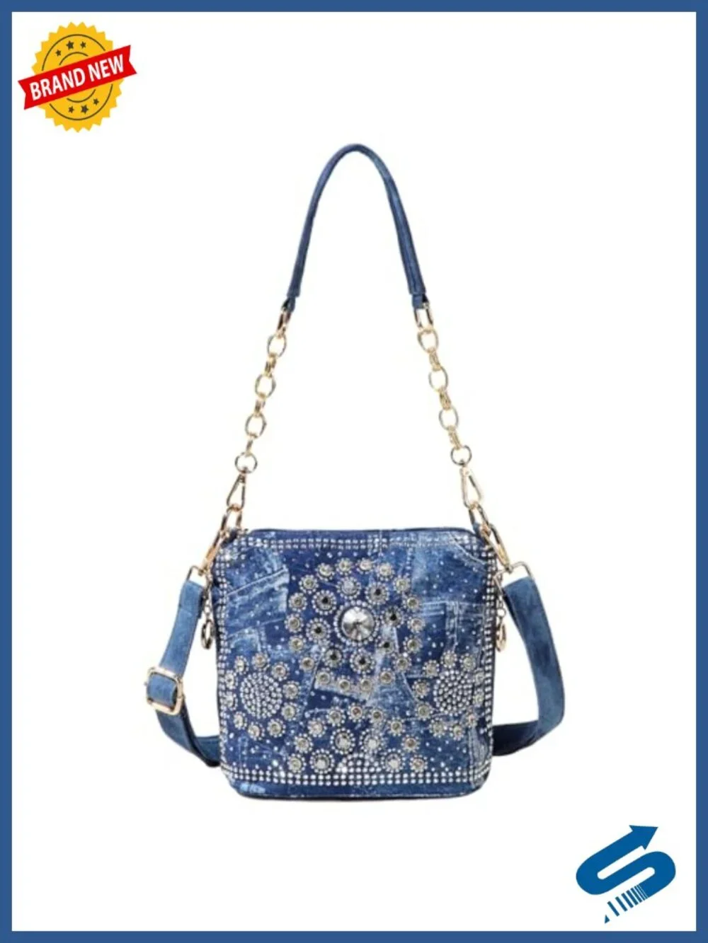 Rhinestone Evening Clutch & Crossbody Bag Glitter Handbag Women Sparkly Purse